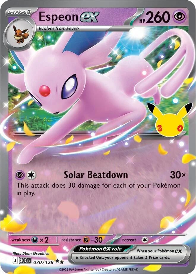 Espeon ex 070/128 (ME: 30th Celebration)  - Holofoil | Good Games Cannington
