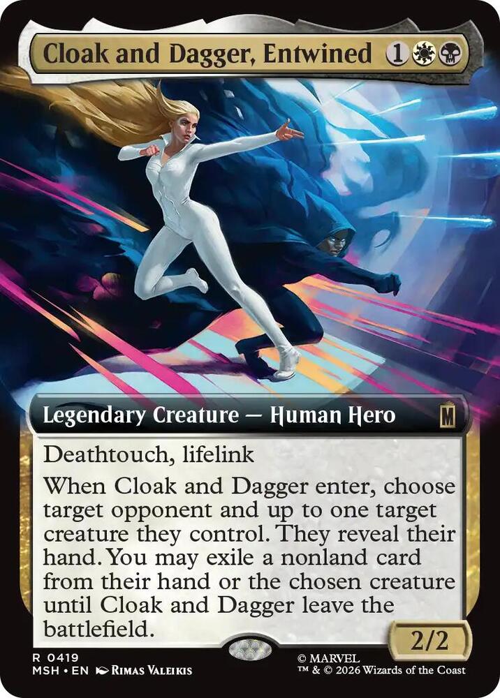 Cloak and Dagger, Entwined 419 (Marvel Super Heroes)  - Extended Art Foil | Good Games Cannington