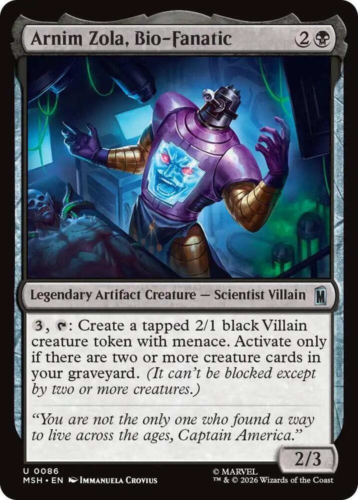 Arnim Zola, Bio-Fanatic 86 (Marvel Super Heroes)  - Foil | Good Games Cannington