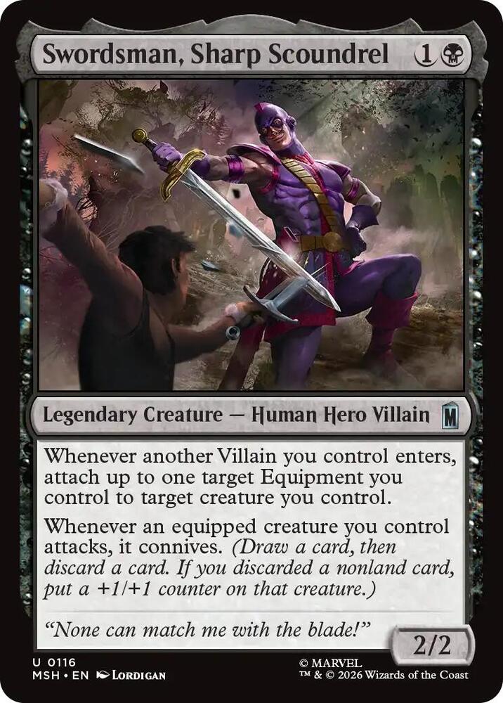 Swordsman, Sharp Scoundrel 116 (Marvel Super Heroes)  - Foil | Good Games Cannington