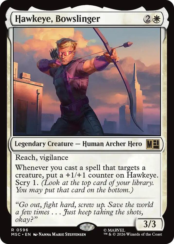 Hawkeye, Bowslinger 596 (Commander: Marvel Super Heroes)  - Foil | Good Games Cannington