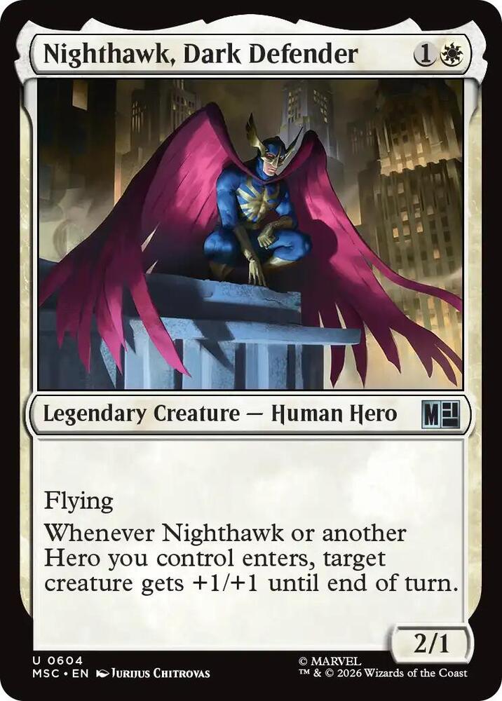 Nighthawk, Dark Defender 604 (Commander: Marvel Super Heroes)  - Foil | Good Games Cannington