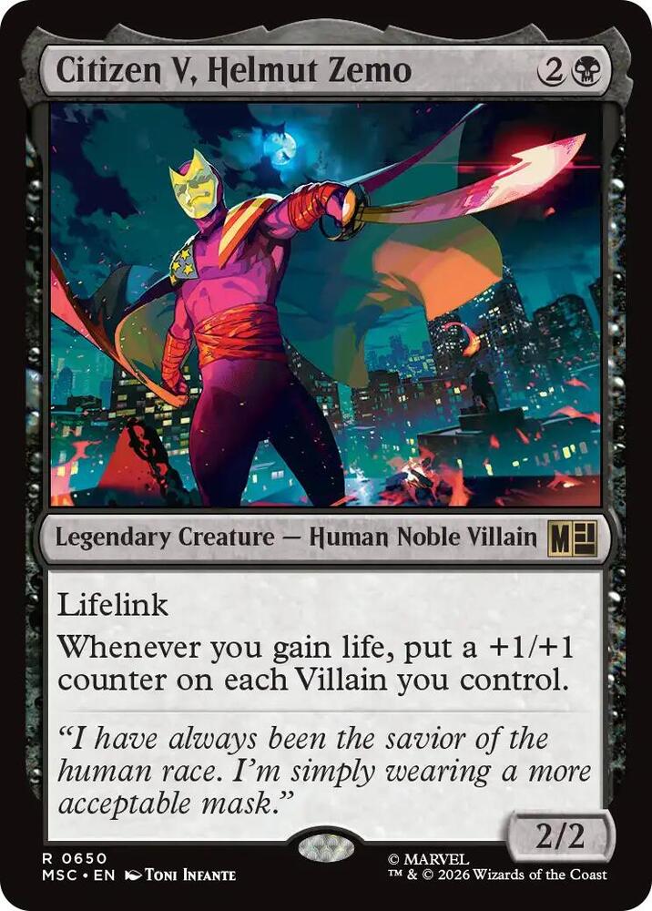 Citizen V, Helmut Zemo 650 (Commander: Marvel Super Heroes)  - Foil | Good Games Cannington