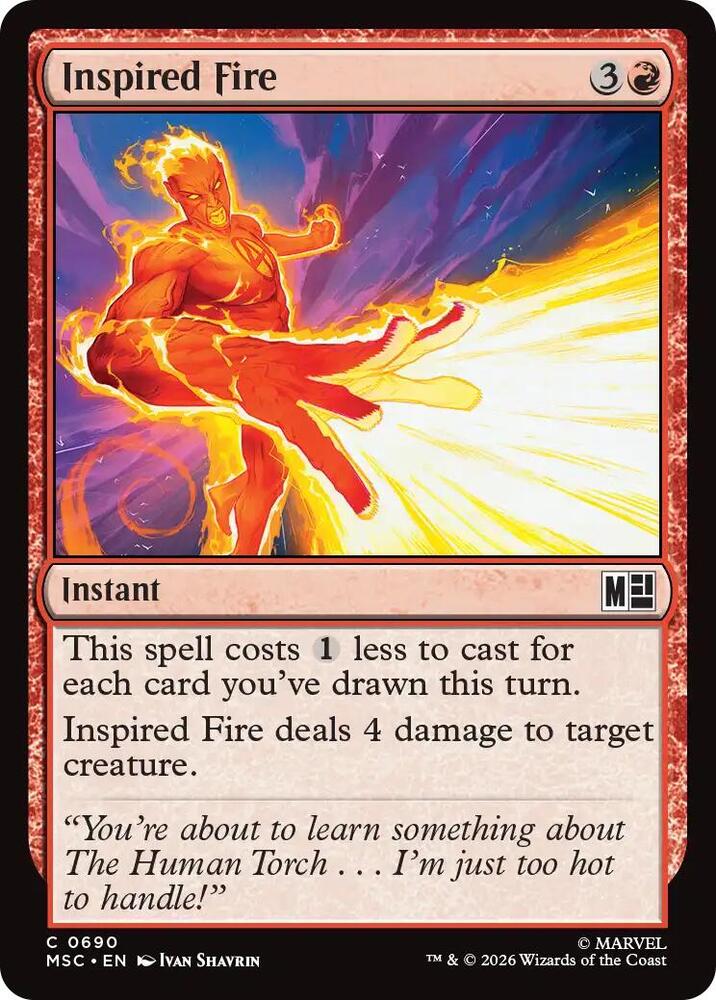 Inspired Fire 690 (Commander: Marvel Super Heroes)  - Foil | Good Games Cannington