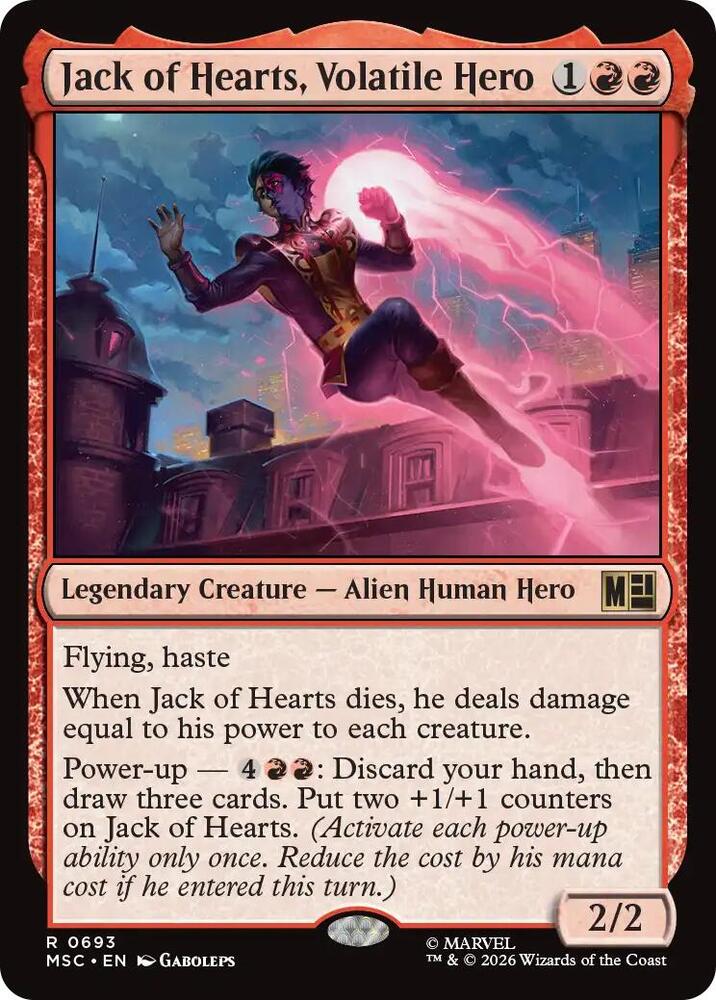 Jack of Hearts, Volatile Hero 693 (Commander: Marvel Super Heroes)  - Foil | Good Games Cannington