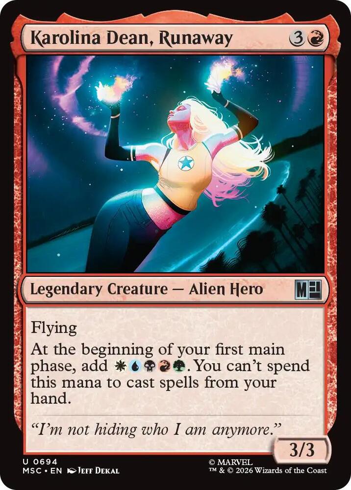Karolina Dean, Runaway 694 (Commander: Marvel Super Heroes)  - Foil | Good Games Cannington