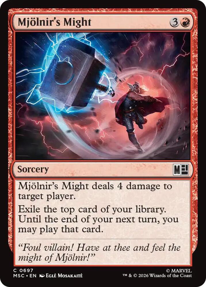 Mjollnir's Might 697 (Commander: Marvel Super Heroes)  - Foil | Good Games Cannington
