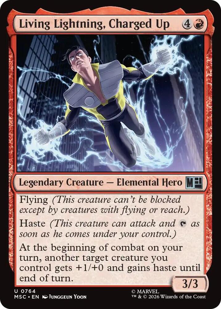 Living Lightning, Charged Up 764 (Commander: Marvel Super Heroes)  - Foil | Good Games Cannington