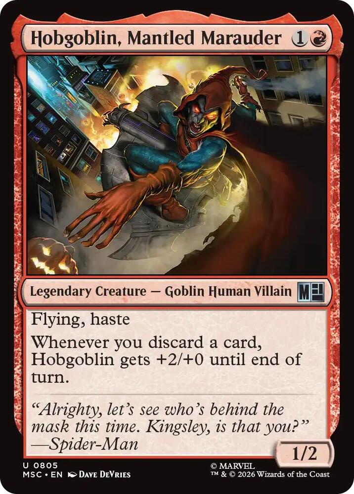 Hobgoblin, Mantled Marauder 805 (Commander: Marvel Super Heroes)  - Foil | Good Games Cannington