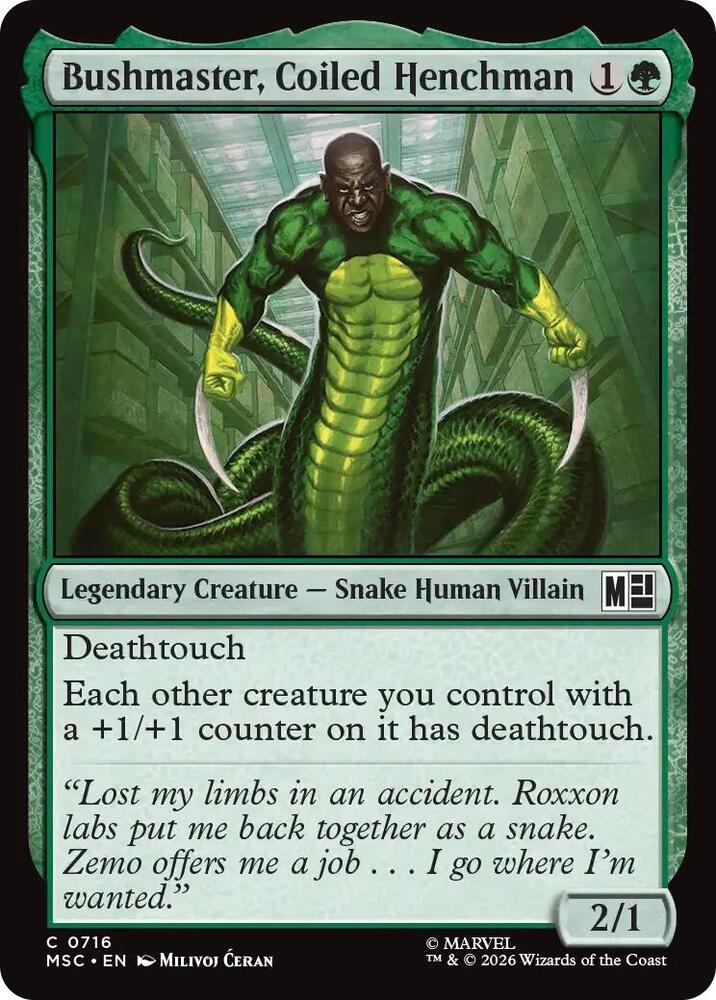 Bushmaster, Coiled Henchman 716 (Commander: Marvel Super Heroes)  - Foil | Good Games Cannington