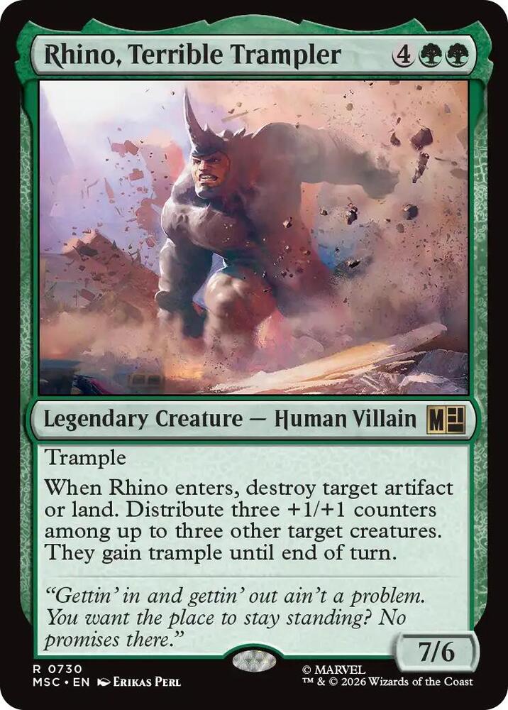 Rhino, Terrible Trampler 730 (Commander: Marvel Super Heroes)  | Good Games Cannington