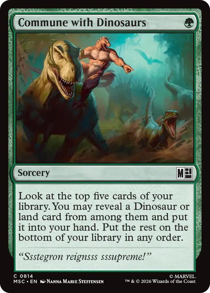 Commune with Dinosaurs 814 (Commander: Marvel Super Heroes)  - Foil | Good Games Cannington
