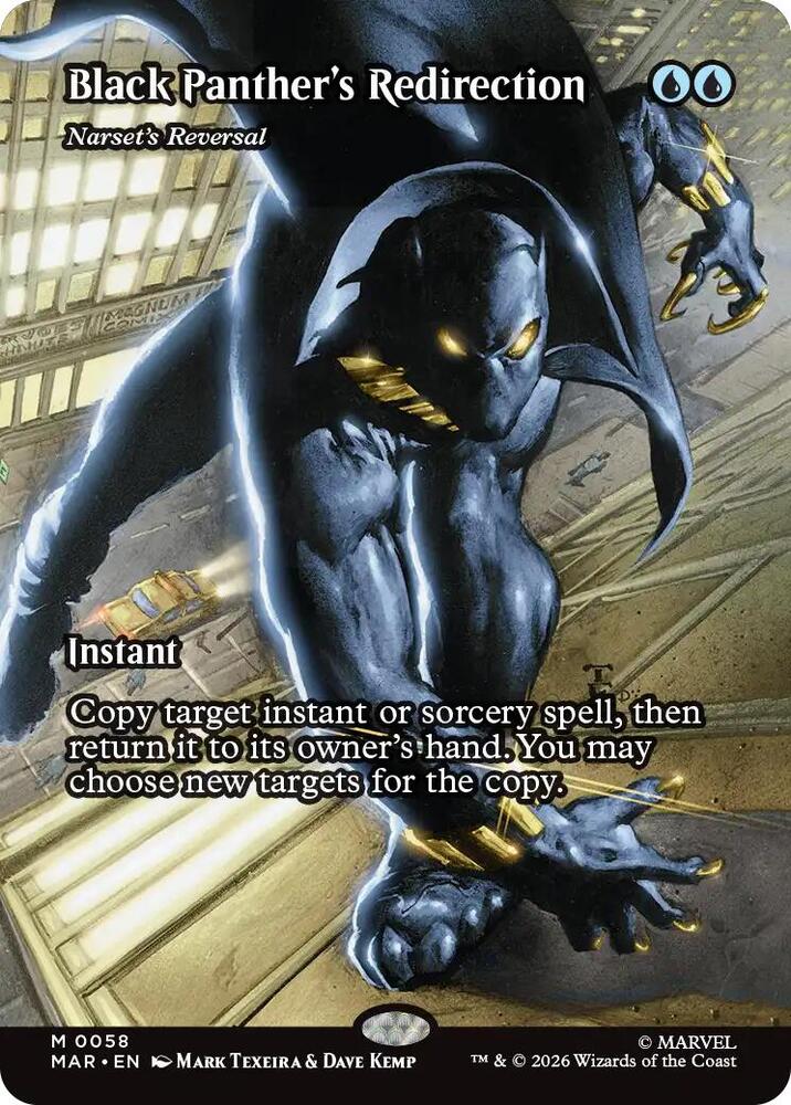 Black Panther's Redirection // Narset's Reversal 58 (Marvel Universe Eternal-Legal)  - Borderless | Good Games Cannington