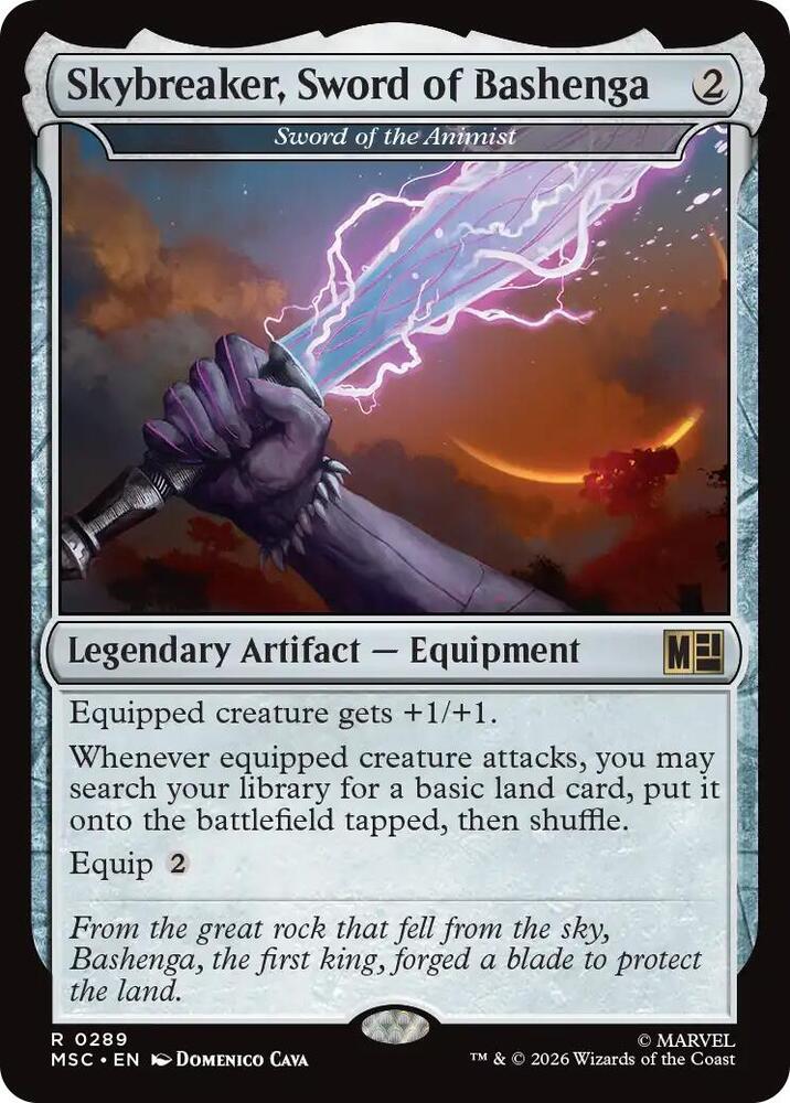 Skybreaker, Sword of Bashenga // Sword of the Animist 289 (Commander: Marvel Super Heroes)  | Good Games Cannington