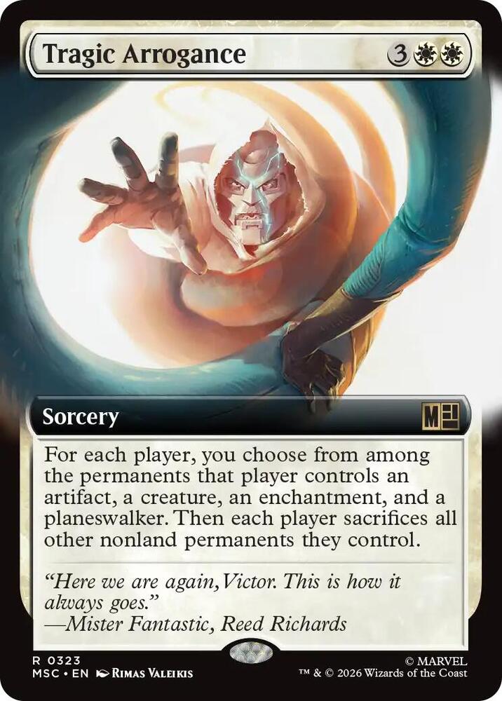 Tragic Arrogance Extended Art 323 (Commander: Marvel Super Heroes)  - Extended Art | Good Games Cannington