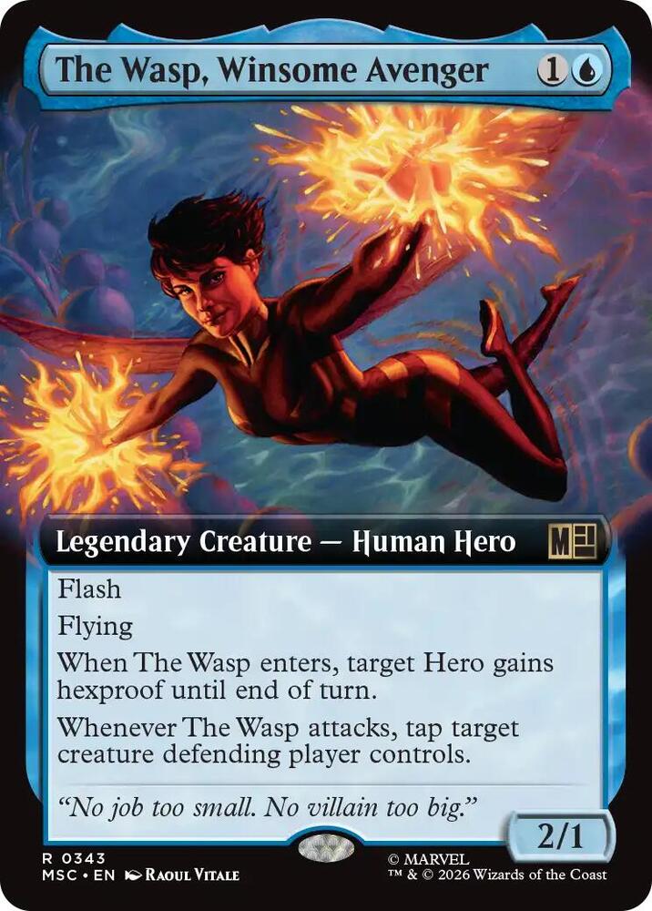 The Wasp Winsome Avenger Extended Art 343 (Commander: Marvel Super Heroes)  - Extended Art | Good Games Cannington