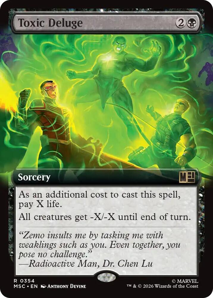 Toxic Deluge Extended Art 354 (Commander: Marvel Super Heroes)  - Extended Art | Good Games Cannington