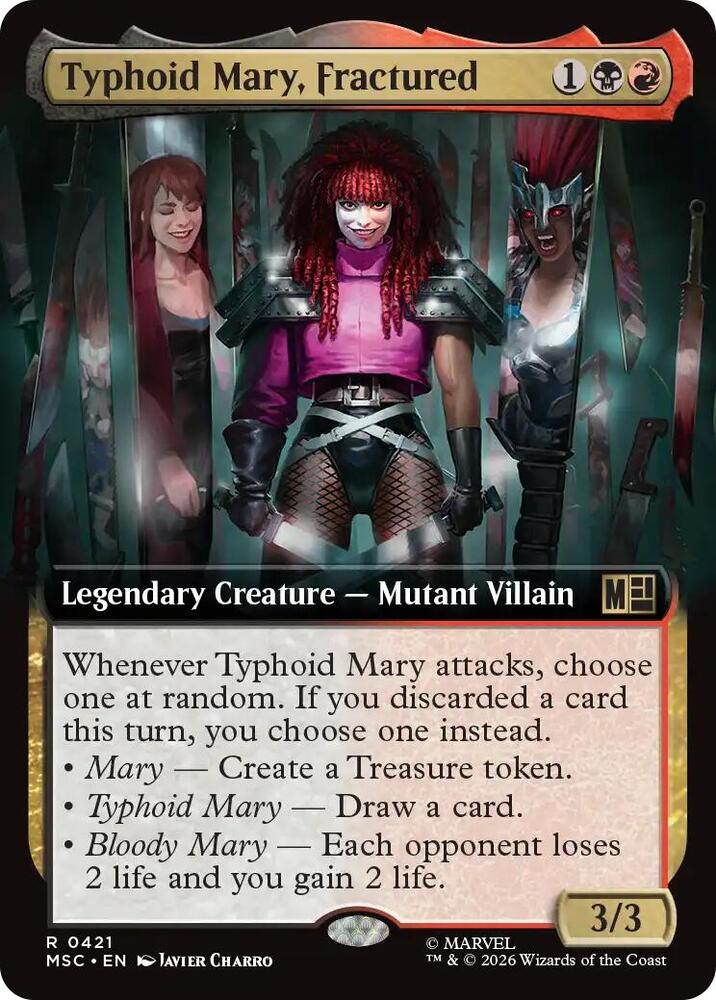 Typhoid Mary Fractured Extended Art 421 (Commander: Marvel Super Heroes)  - Extended Art | Good Games Cannington