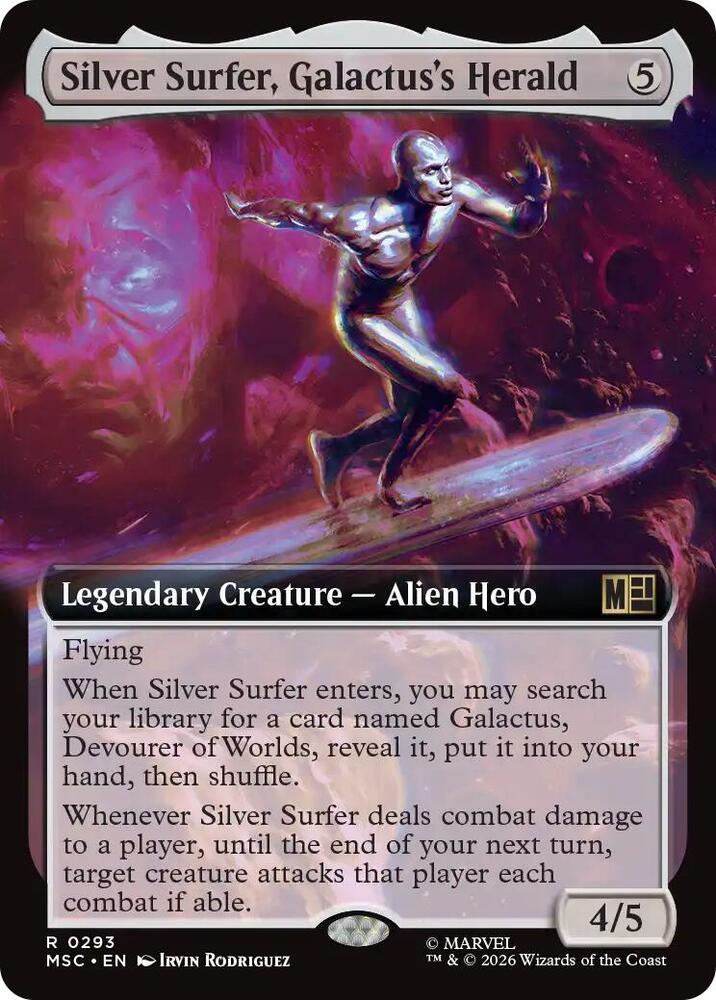 Silver Surfer Galactuss Herald Extended Art 293 (Commander: Marvel Super Heroes)  - Extended Art | Good Games Cannington