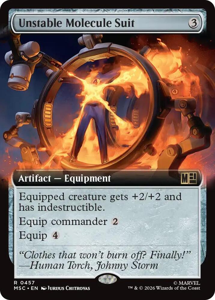 Unstable Molecule Suit Extended Art 457 (Commander: Marvel Super Heroes)  - Extended Art | Good Games Cannington