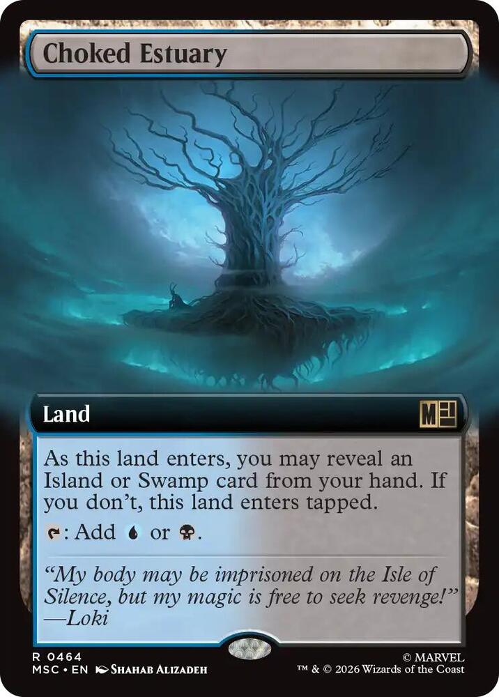 Choked Estuary Extended Art 464 (Commander: Marvel Super Heroes)  - Extended Art | Good Games Cannington
