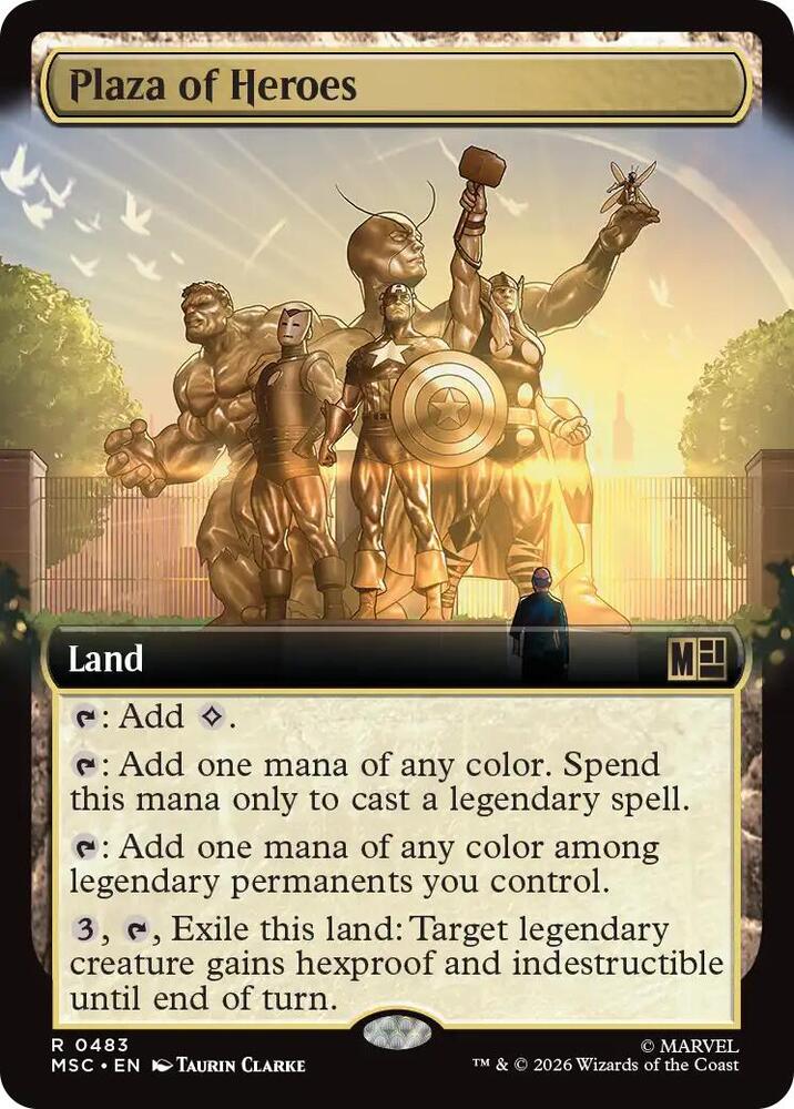 Plaza of Heroes Extended Art 483 (Commander: Marvel Super Heroes)  - Extended Art  | Good Games Cannington