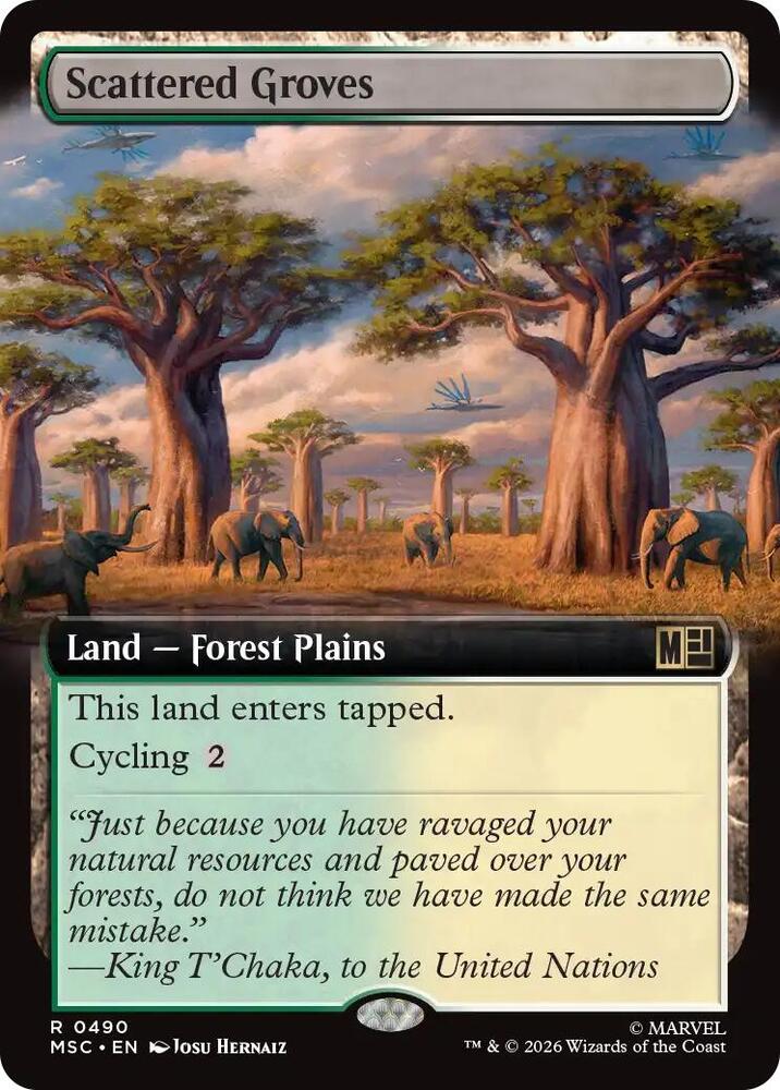 Scattered Groves Extended Art 490 (Commander: Marvel Super Heroes)  - Extended Art | Good Games Cannington