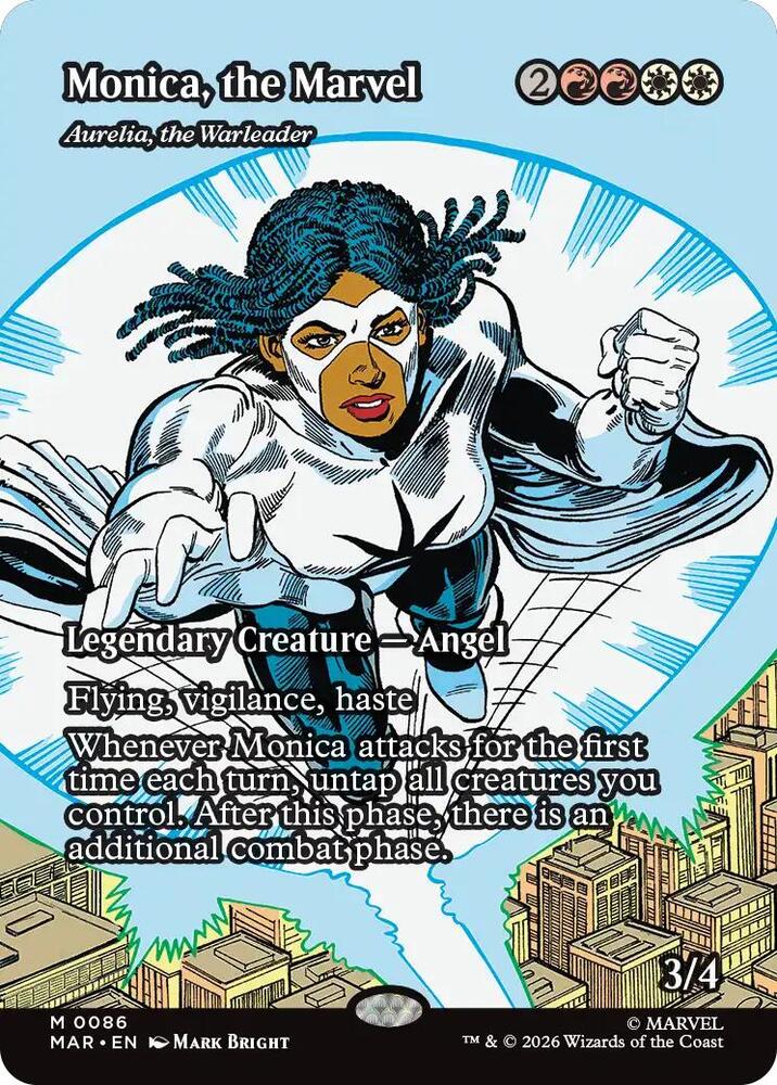 Monica the Marvel // Aurelia the Warleader 86 (Marvel Universe Eternal-Legal)  - Borderless Foil | Good Games Cannington