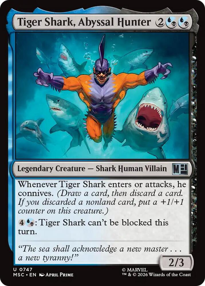 Tiger Shark, Abyssal Hunter 747 (Commander: Marvel Super Heroes)  - Foil | Good Games Cannington