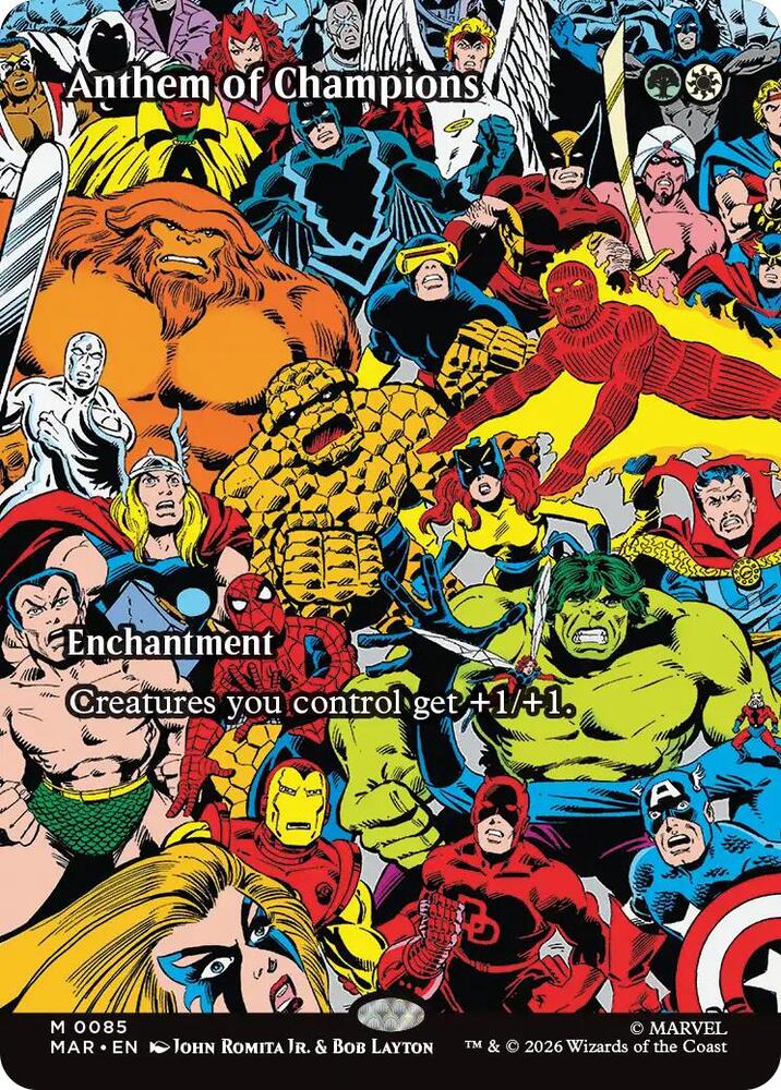 Anthem of Champions 85 (Marvel Universe Eternal-Legal)  - Borderless Foil | Good Games Cannington