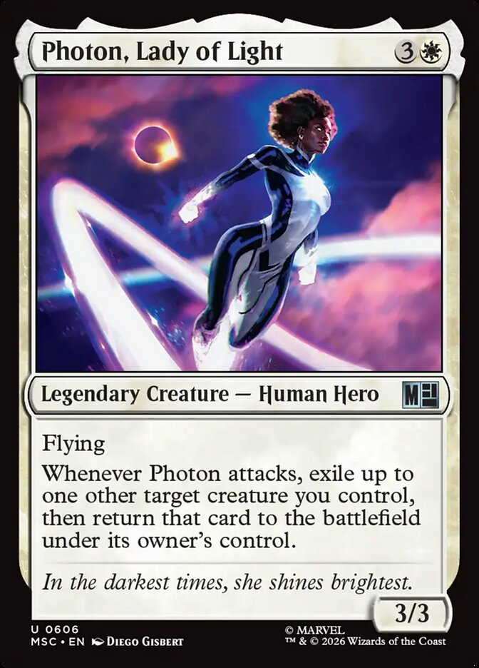 Photon, Lady of Light 606 (Commander: Marvel Super Heroes)  - Foil | Good Games Cannington