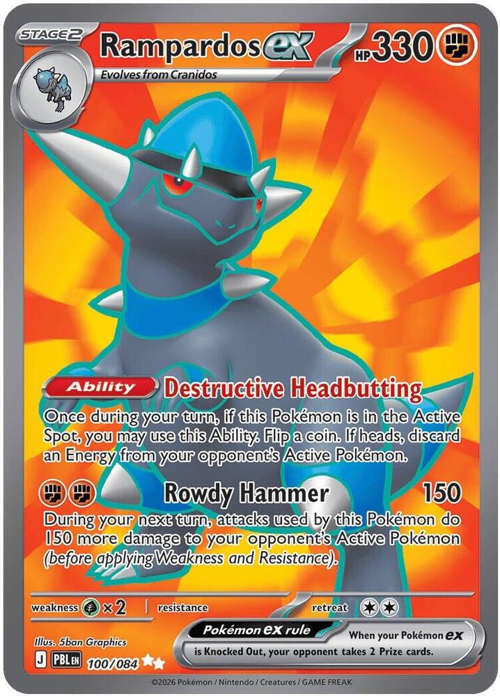 Rampardos ex 100/084 (ME05: Pitch Black)  - Holofoil | Good Games Cannington