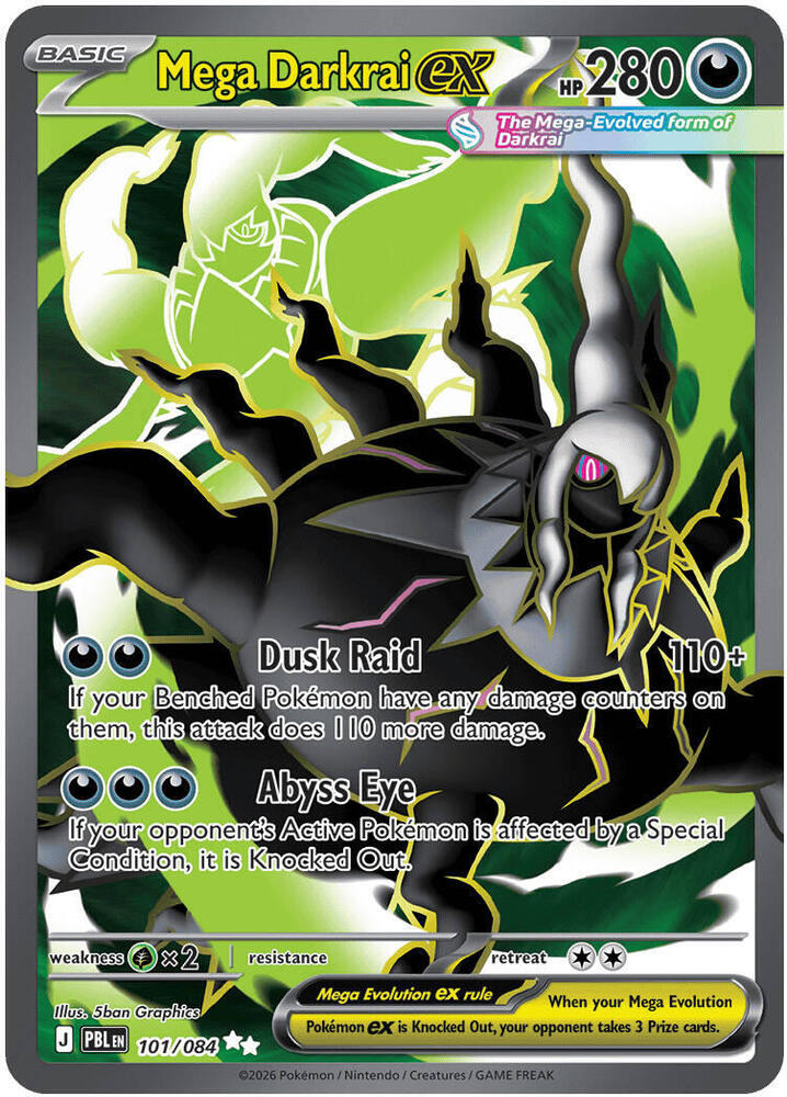 Mega Darkrai ex 101/084 (ME05: Pitch Black)  - Holofoil | Good Games Cannington