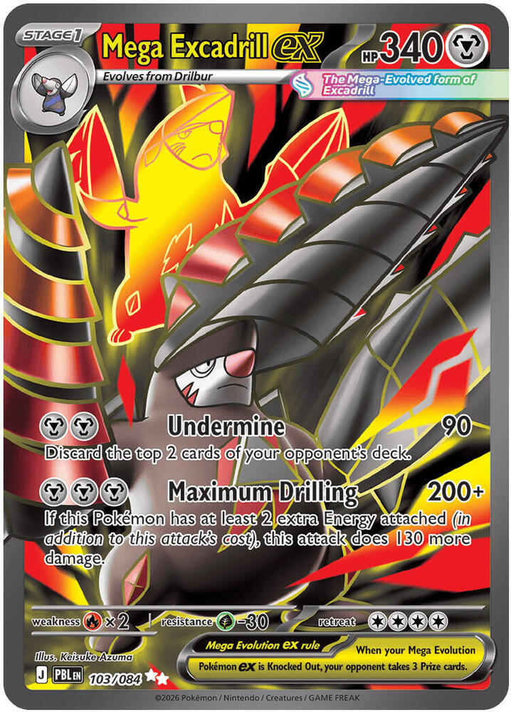 Mega Excadrill ex 103/084 (ME05: Pitch Black)  - Holofoil | Good Games Cannington