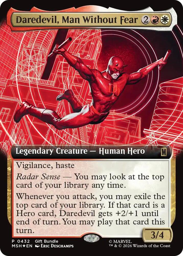Daredevil Man Without Fear Extended Art 432 (Unique and Miscellaneous Promos)  - Foil | Good Games Cannington