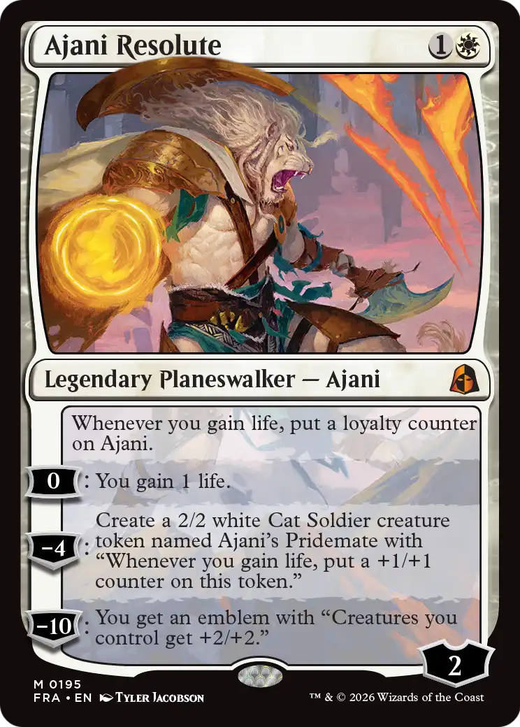 Ajani Resolute 195 (Reality Fracture)  - Foil | Good Games Cannington