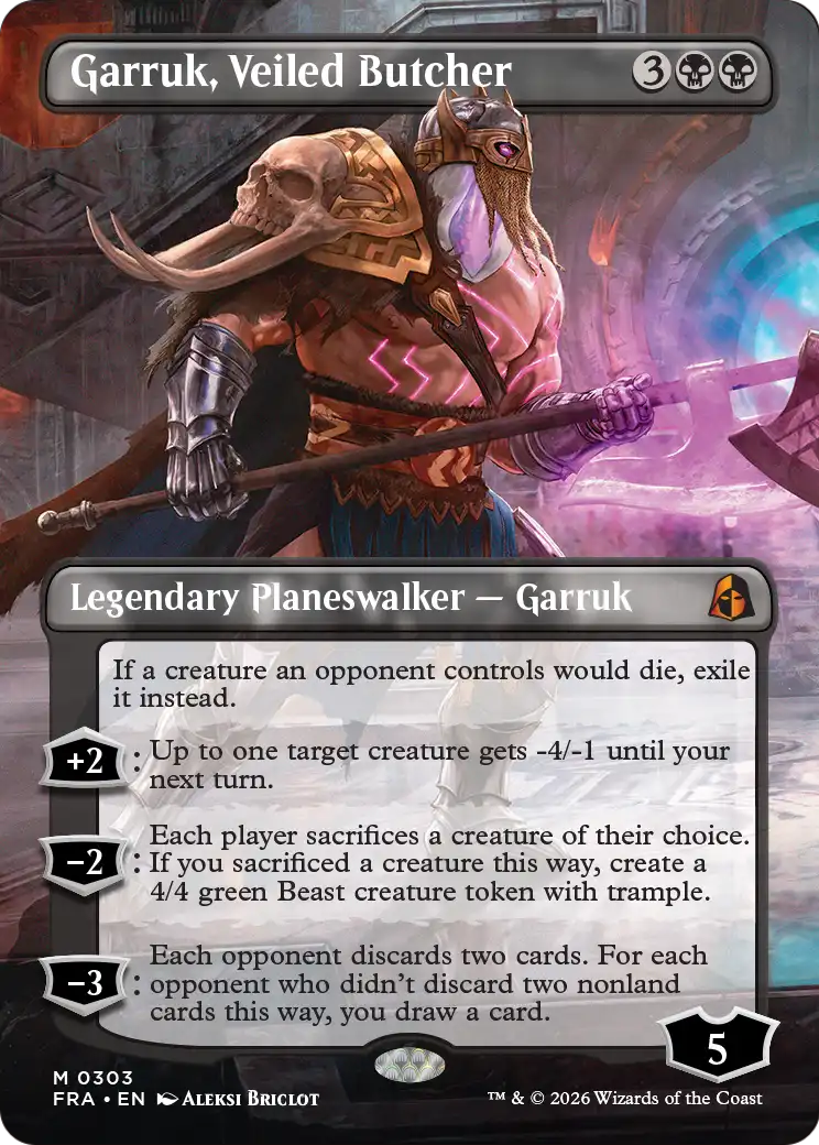 Garruk, Veiled Butcher 303 (Reality Fracture)  - Borderless Foil | Good Games Cannington