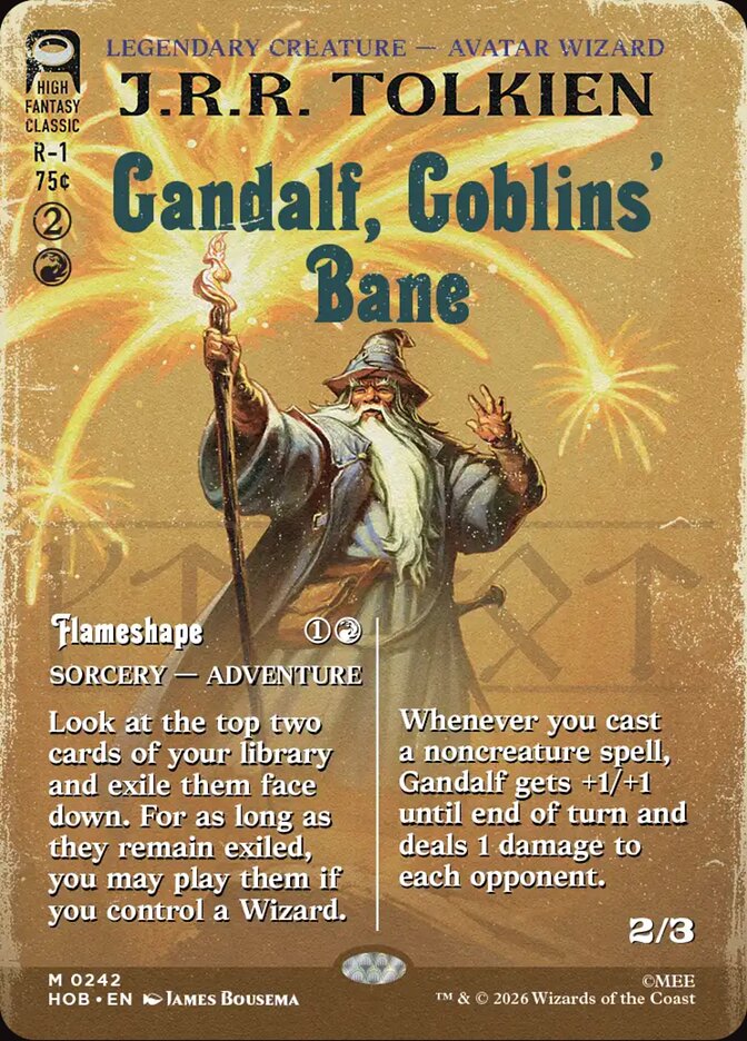 Gandalf, Goblins' Bane // Flameshape 242 (The Hobbit)  - Borderless | Good Games Cannington