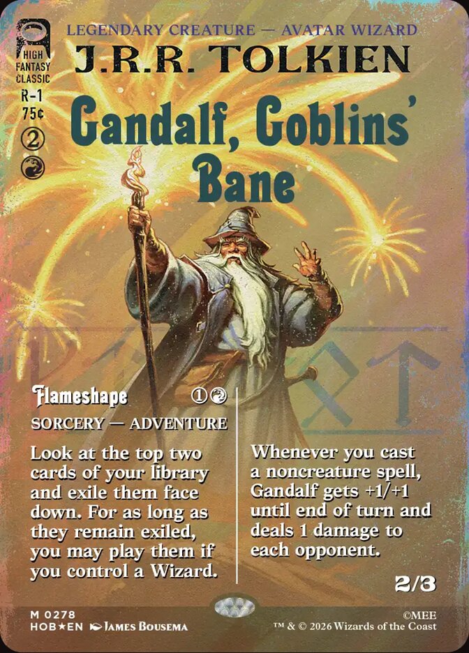 Gandalf, Goblins' Bane // Flameshape 278 (The Hobbit)  - Borderless Surge Foil | Good Games Cannington