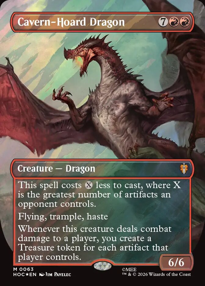 Cavern-Hoard Dragon 63 (The Hobbit: Eternal-Legal)  - Borderless Surge Foil | Good Games Cannington