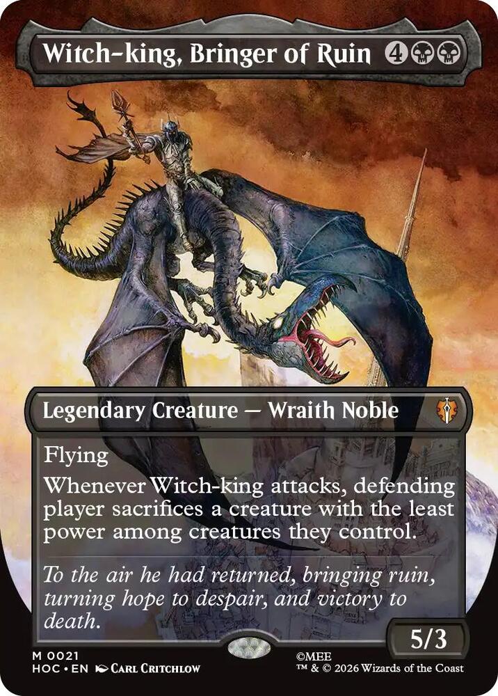 Witch-king, Bringer of Ruin 21 (The Hobbit: Eternal-Legal)  - Borderless Foil | Good Games Cannington