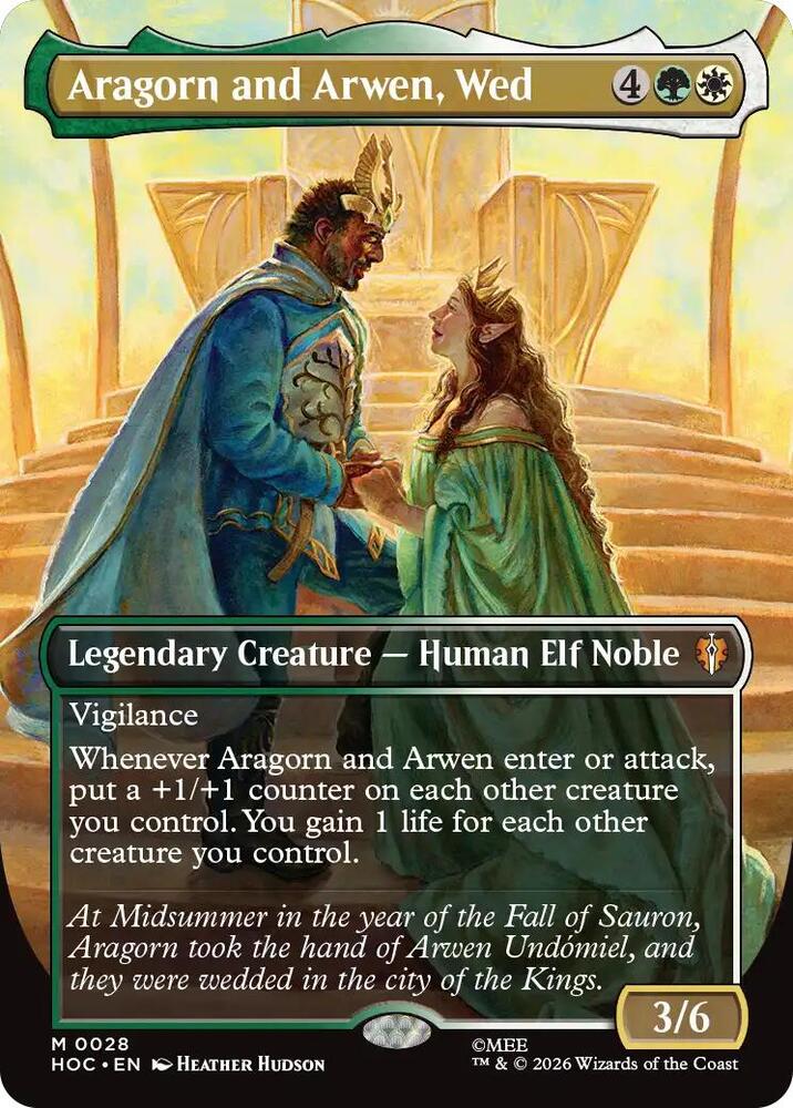 Aragorn and Arwen, Wed 28 (The Hobbit: Eternal-Legal)  - Borderless Foil | Good Games Cannington