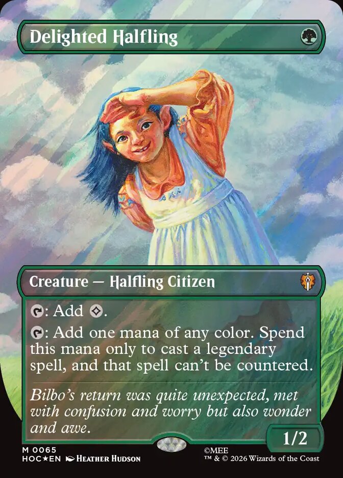 Delighted Halfling 65 (The Hobbit: Eternal-Legal)  - Borderless Surge Foil | Good Games Cannington