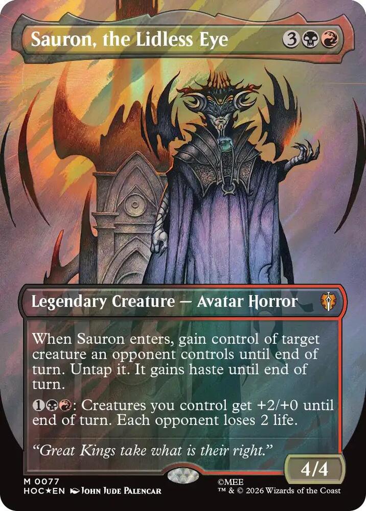 Sauron, the Lidless Eye 77 (The Hobbit: Eternal-Legal)  - Borderless Surge Foil | Good Games Cannington
