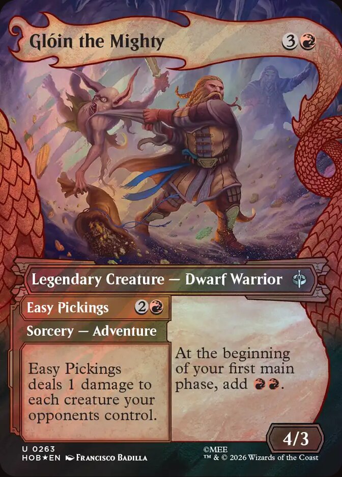 Glóin the Mighty // Easy Pickings 263 (The Hobbit)  - Showcase Surge Foil | Good Games Cannington
