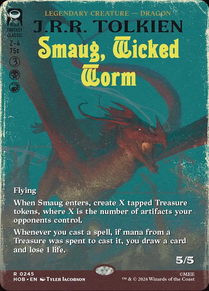 Smaug, Wicked Worm 245 (The Hobbit)  - Borderless Foil | Good Games Cannington