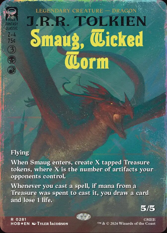 Smaug, Wicked Worm 281 (The Hobbit)  - Borderless Surge Foil | Good Games Cannington