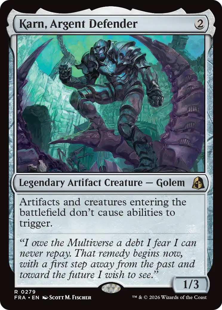 Karn, Argent Defender 279 (Reality Fracture)  - Foil | Good Games Cannington