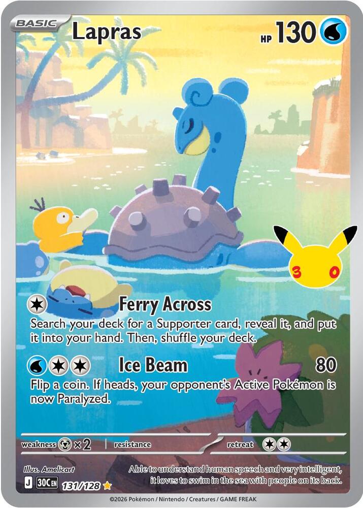 Lapras 131/128 (ME: 30th Celebration)  - Holofoil | Good Games Cannington