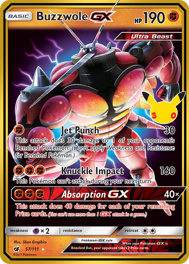 Buzzwole GX 57/111 (ME: 30th Celebration Classic Collection)  - Holofoil | Good Games Cannington